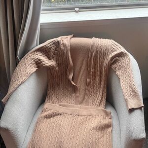 Fashion Nova Tan Cable Knit Dress